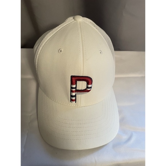 Puma Sundown P Trucker Hat Glf Mens White One Size Adjustable Snapback Cap - Picture 1 of 7